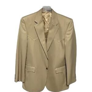 Circle S Luxury Blazer Men Size Beige Western Cowboy Rodeo Sport Coat Jacket